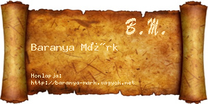 Baranya Márk névjegykártya