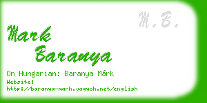 mark baranya business card